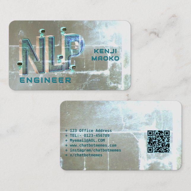 🤖NLP Engineer Chatbot Developer Conversational AI Business Card (Front/Back)