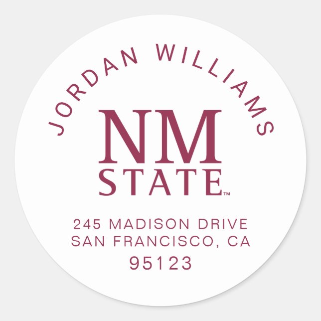 NM State Classic Round Sticker (Front)