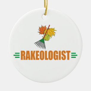 nny Leaf Raking Ceramic Tree Decoration