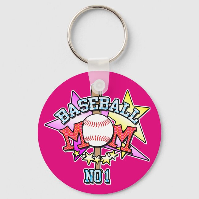 No1 Baseball Mum Key Ring (Front)