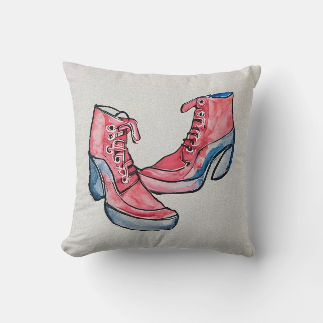 No 01, Hand Drawing Of Funny Shoes Collection Cushion (Front)