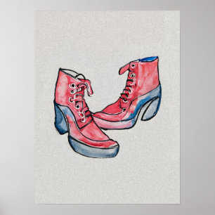 No 01, Hand Drawing Of Funny Shoes Collection Poster