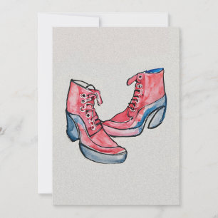 No 01, Hand Drawing Of Funny Shoes Collection Thank You Card