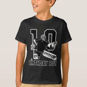 No. 10 Ice Hockey Goalie Happy 10th Birthday Boy  T-Shirt