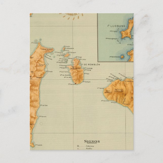 No 16 Romblon, Tablas and Sibuyan Postcard (Front)