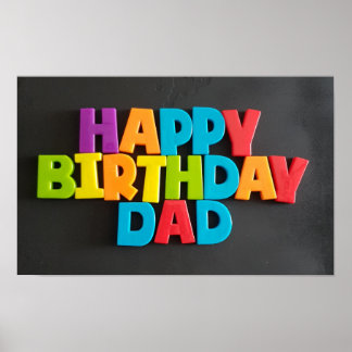 No: 185 HAPPY BIRTHDAY DAD poster from TFDG