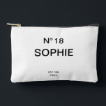 No 18 French Chic 18th Birthday Party Accessory Pouch<br><div class="desc">Celebrate in style with the No 18 French Chic 18th Birthday Party Accessory Pouch, the perfect keepsake for a milestone celebration. This elegantly designed pouch features a sophisticated French-inspired motif with chic typography ideal for holding small essentials like jewelry, makeup, or party favors. Compact yet stylish making it both a...</div>