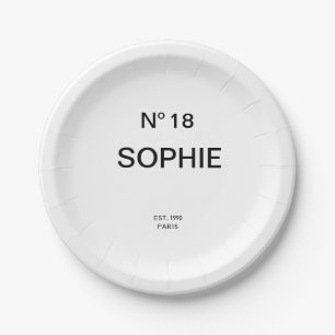 No 18 French Chic 18th Birthday Party Paper Plate