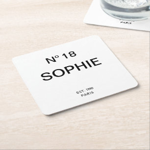 No 18 French Chic 18th Birthday Party Square Paper Coaster