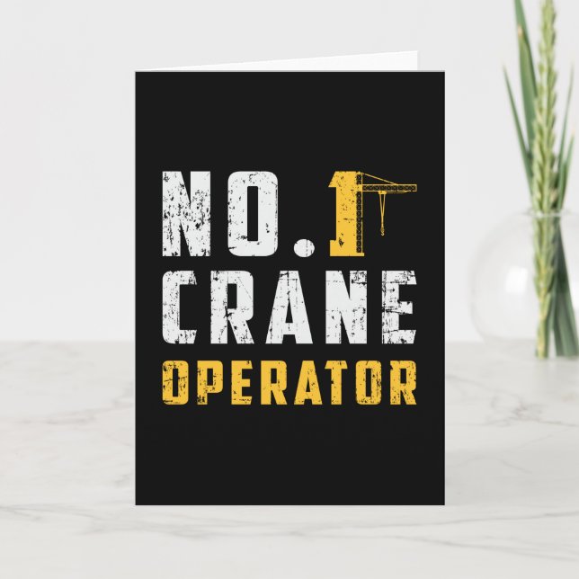 No. 1 Crane Operator Construction Site Workers Card (Front)