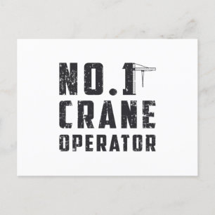 No. 1 Crane Operator Workers Construction Site Postcard