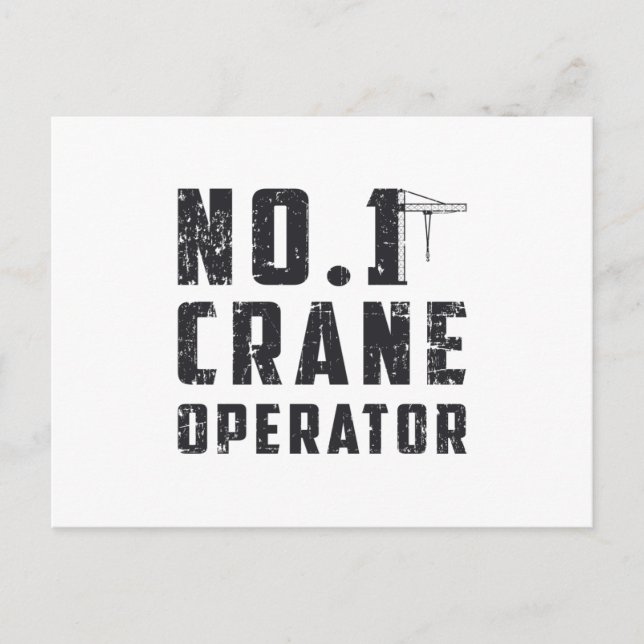 No. 1 Crane Operator Workers Construction Site Postcard (Front)