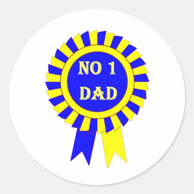 No 1 dad classic round sticker (Front)