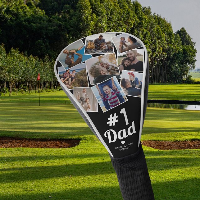 No.1 Dad Photo Collage Golf Head Cover (Creator Uploaded)