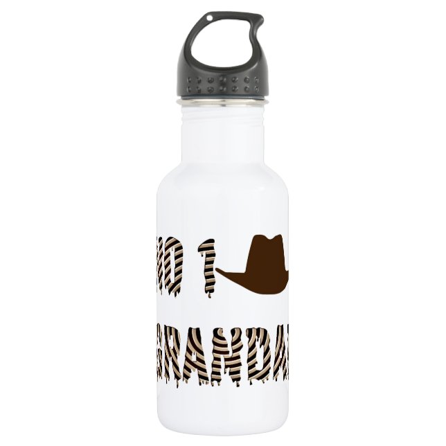 NO 1 Grandad With Cowboy Hat 532 Ml Water Bottle (Front)