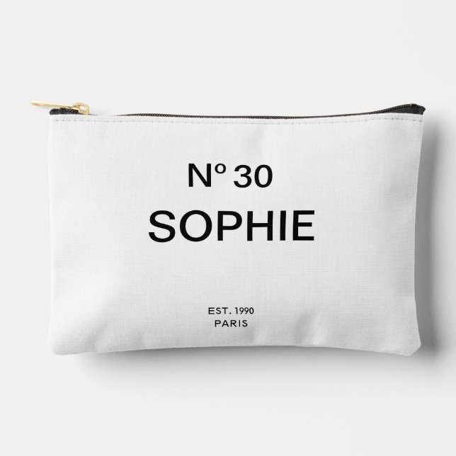 No 30 French Chic 30th Birthday Party Accessory Pouch (Front)