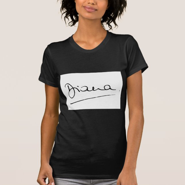 No.34 The signature of Princess Diana. T-Shirt (Front)