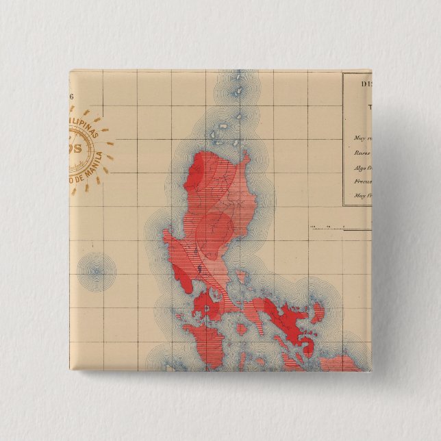 No 6 Distribution Temblores Signs 15 Cm Square Badge (Front)