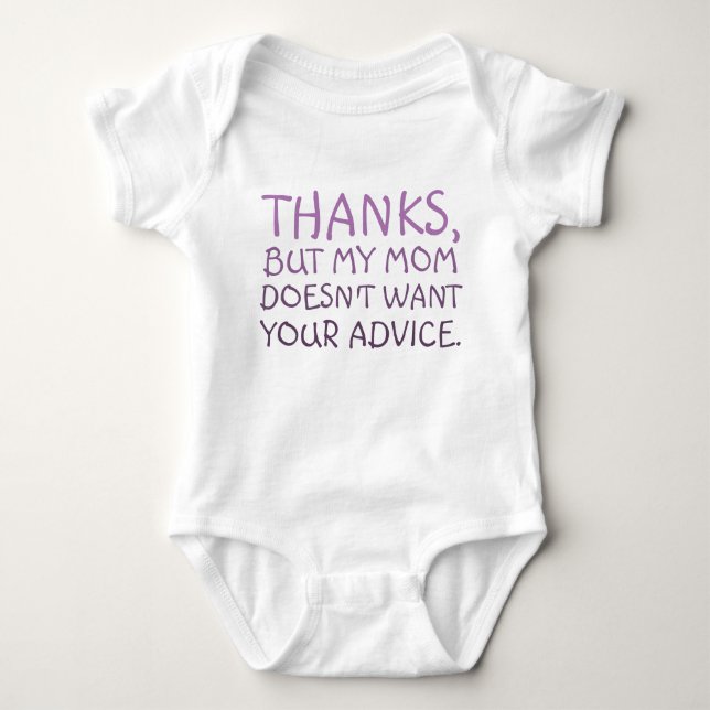 No Advice Baby Bodysuit (Front)