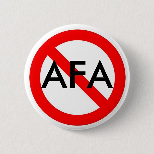 NO AFA 6 CM ROUND BADGE (Front)