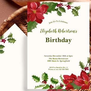 No Age Elegant Floral Greenery Birthday Invitation