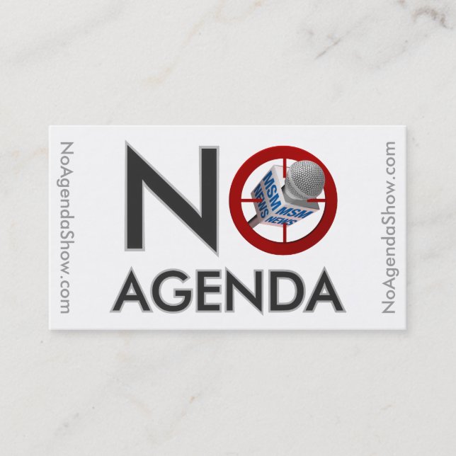 No Agenda Logo - Calling Cards (Front)