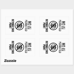 No AI Permitted Rectangle Sticker