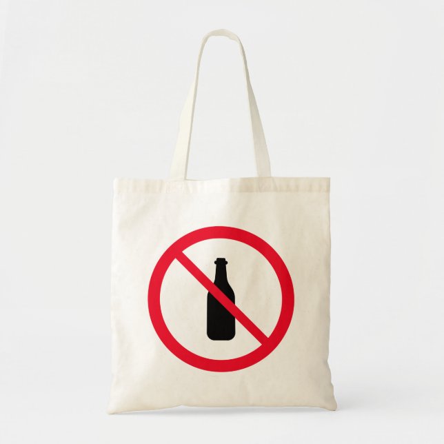 No Alcohol Red Circle Sign | Budget Tote Bag (Front)