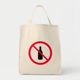 No Alcohol Red Circle Sign Grocery Tote Bag
