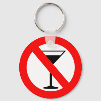 No Alcohol Sign Key Ring