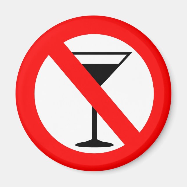 No Alcohol Sign Magnet (Front)