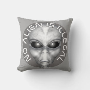 No Alien Is Illegal Cushion