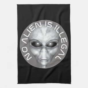 No Alien Is Illegal Tea Towel