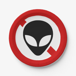 NO ALIENS PAPER PLATE