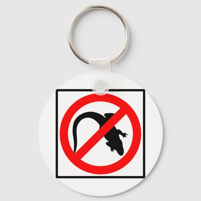 No Alligators Highway Sign Key Ring (Front)
