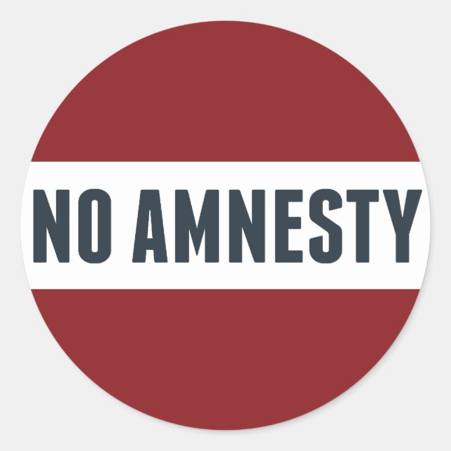 No Amnesty Classic Round Sticker (Front)