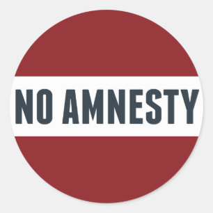 No Amnesty Classic Round Sticker