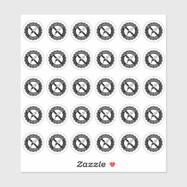 No Artificial Colors Mini Food Packaging Label (Sheet)