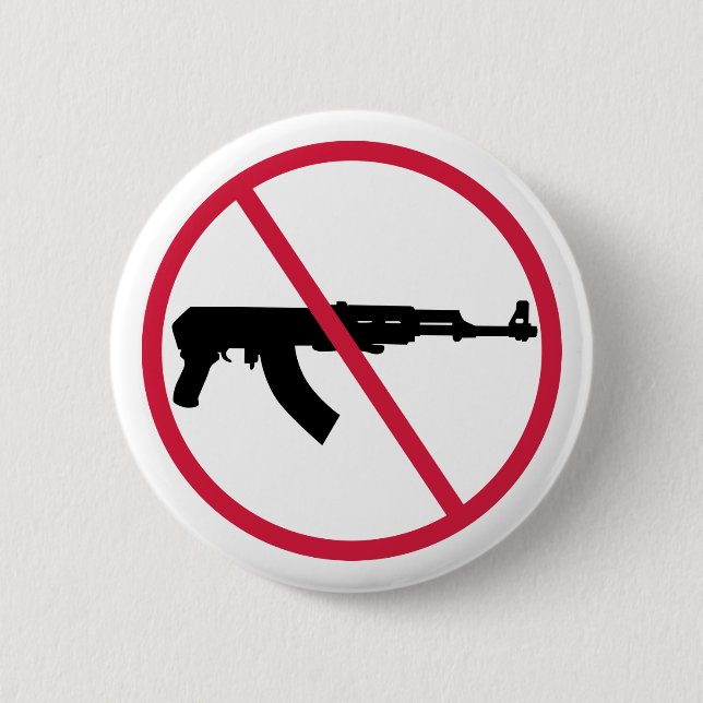 No assault weapons 6 cm round badge (Front)