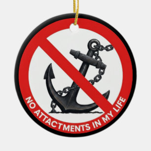 No attachments in my life ceramic tree decoration