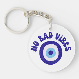 No Bad Vibes Evil Eye - Protection Amulet Key Ring