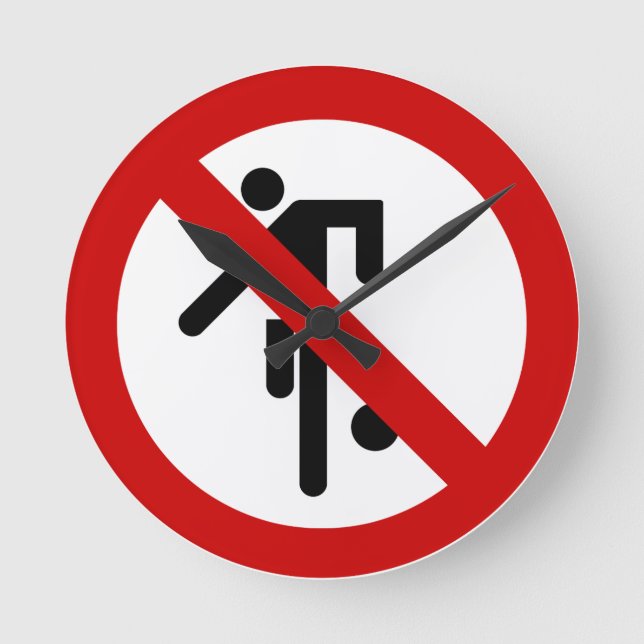 NO Ball Games ⚠ Thai Park Sign ⚠ Round Clock (Front)