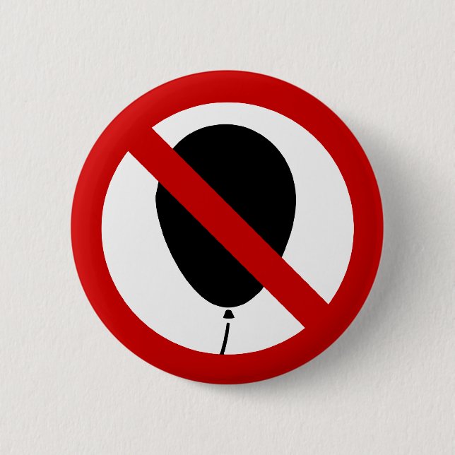 NO Balloon ⚠ Thai Sign ⚠ 6 Cm Round Badge (Front)