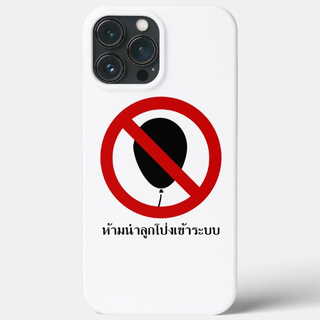 NO Balloon ⚠ Thai Sign ⚠ Case-Mate iPhone Case (Back)