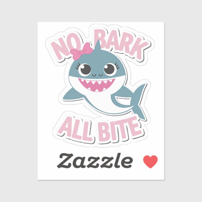 No bark all bite shark girly coquette bow  (Sheet)