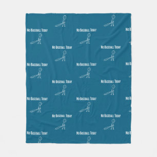 No Baseball Today Sad Stick Figure Baseball lovers Fleece Blanket