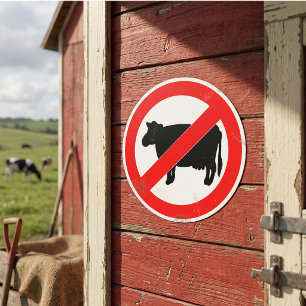 No Beef Sign Classic Round Sticker