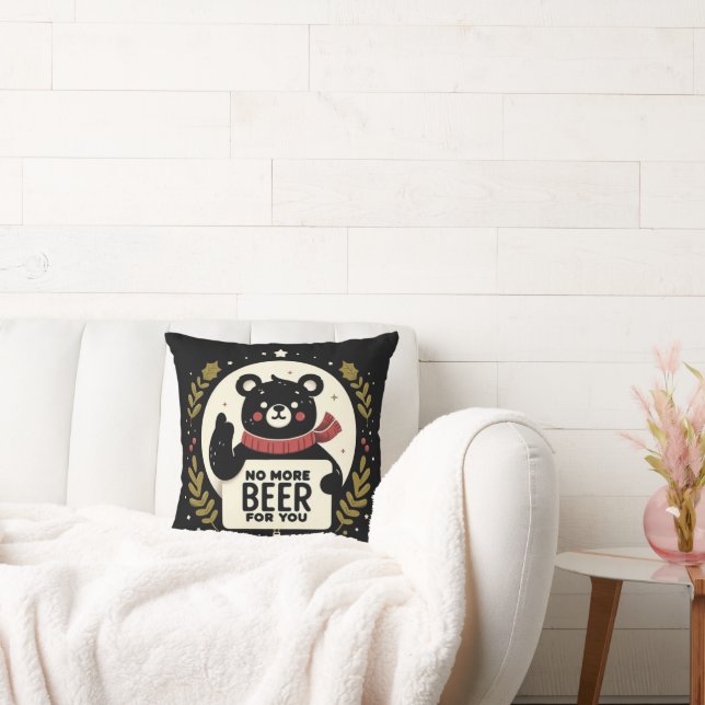 No beer for you Christmas Bear Cushion (Couch)