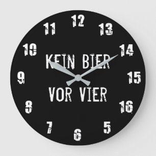 No Beer Large Clock