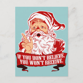 No Believing No Receiving Postcard